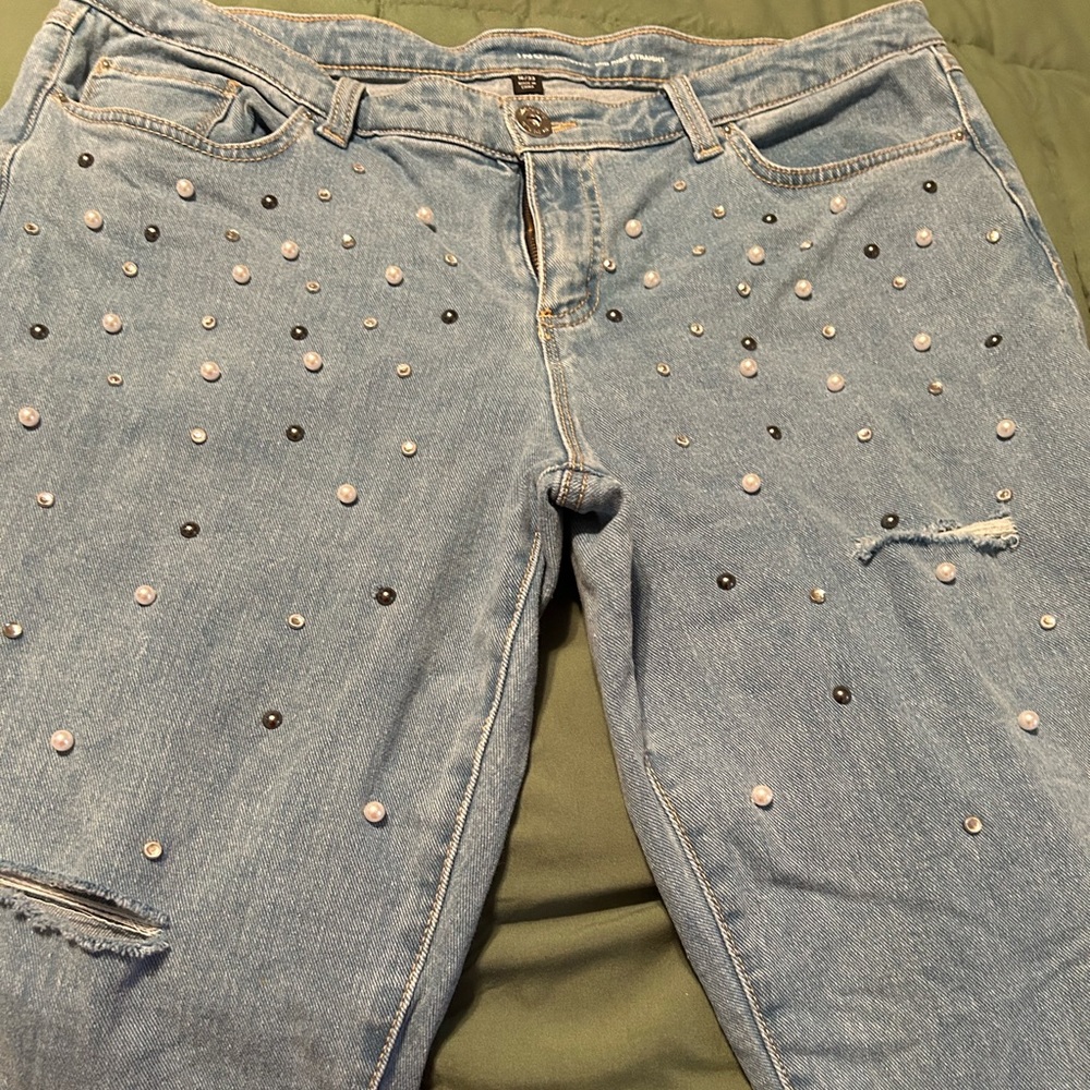 Inc jeans embellished with slits